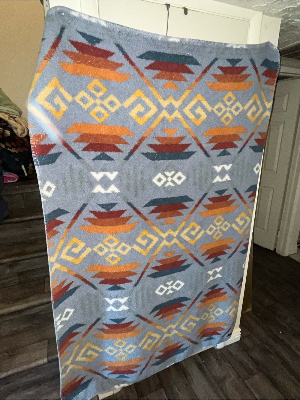 Pendleton Denim Blue/Gold Coyote Butte Sherpa/Fleece Throw Blanket 50" x 70"
